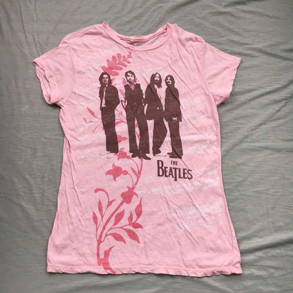 Pink Beatles Band Tee